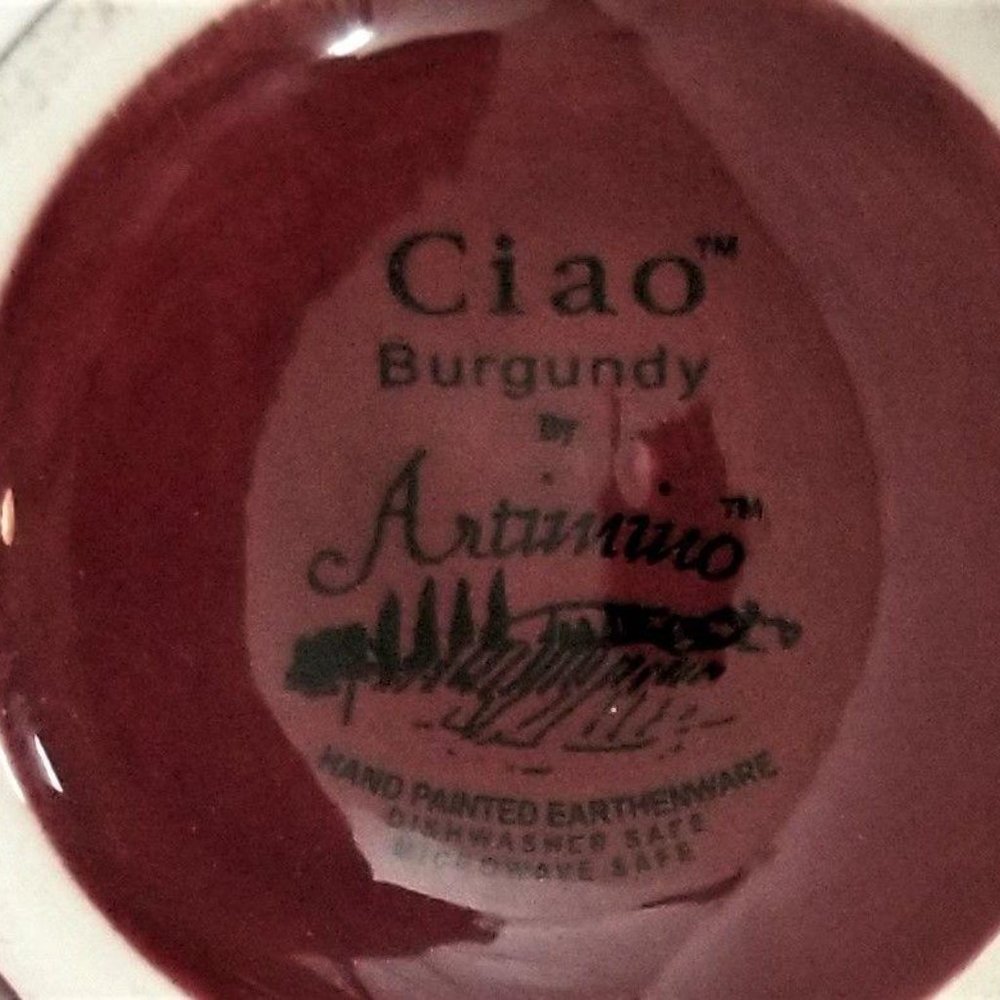 Ciao Burgundy 2 Coffee Mugs by Artimino Red Cups - Picture 8 of 9